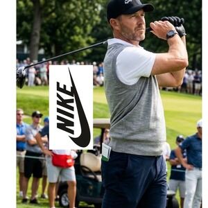 Nike Golf Tour Performance Merino Wool Blend V-Neck Sweater Vest Gray XL